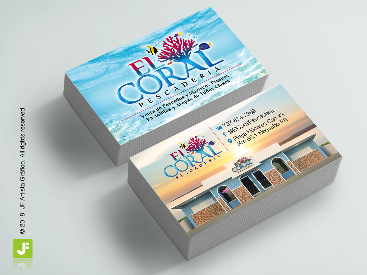 Tarjetas de Presentación Pescaderia El Coral